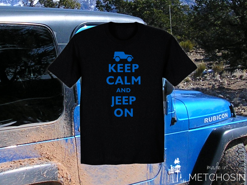 keep calm and jeep on t-shirt