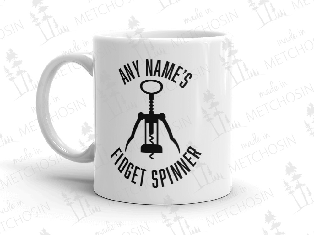 customized corkscrew fidget spinner mug